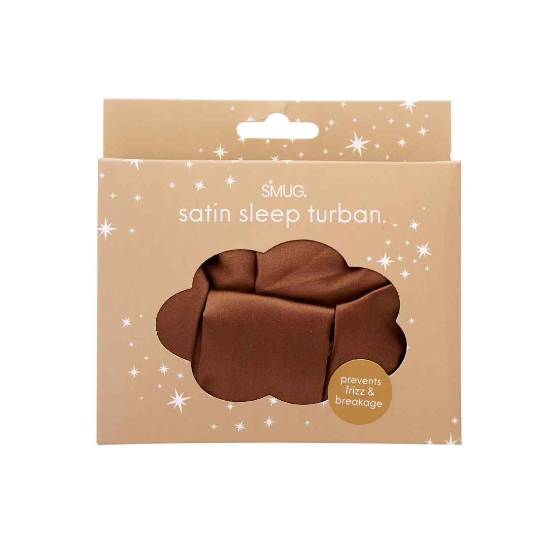 Satin Sleep Turban, Mocha - Image 2