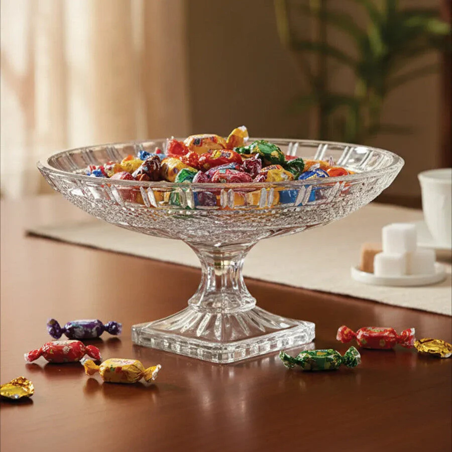 Savita Pedestal Glass Fruit Bowl - Image 4
