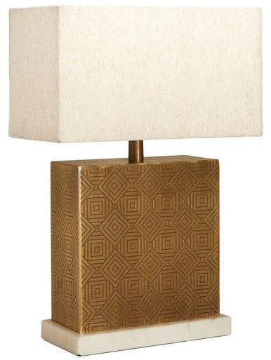 Savoy Gold Finish and Marble Base Table Lamp - Image 2