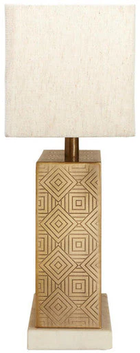 Savoy Gold Finish and Marble Base Table Lamp - Image 3