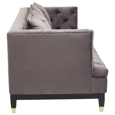 3 Seater Viola Pirate Grey Fabric Sofa, Sefira - Image 4