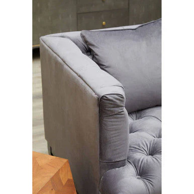 3 Seater Viola Pirate Grey Fabric Sofa, Sefira - Image 7
