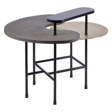 Mixed Metal Finish Tops Sculptural Nesting Coffee Table Set with Black Frame, Serrano - Image 6