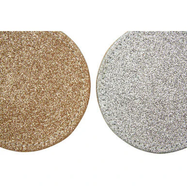 Geome Set of 4 Reversible Gold And Silver Glitter Coasters - Image 3