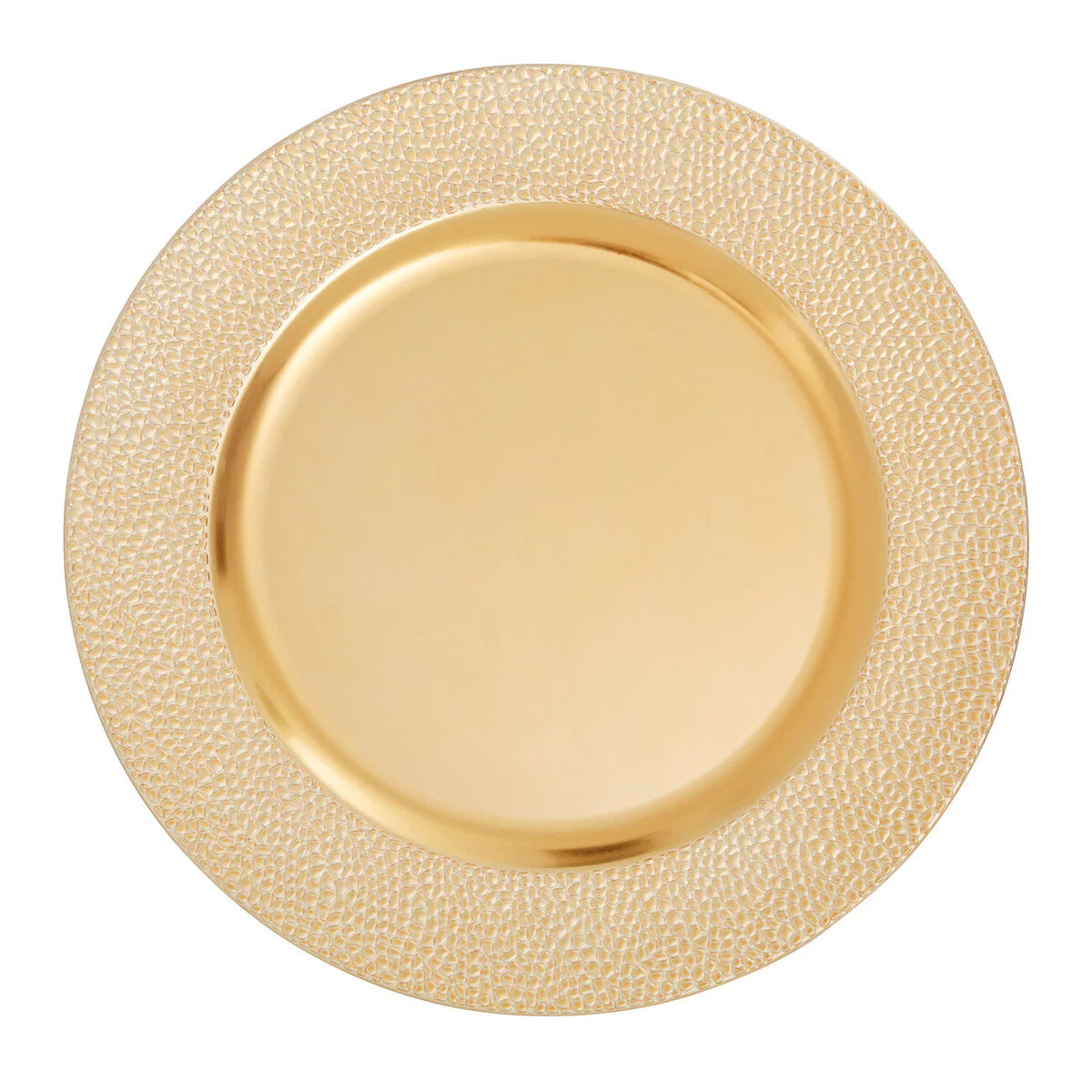 Set of Four 33cm Dia Gold Finish Pebble Effect Charger Plates - Image 5