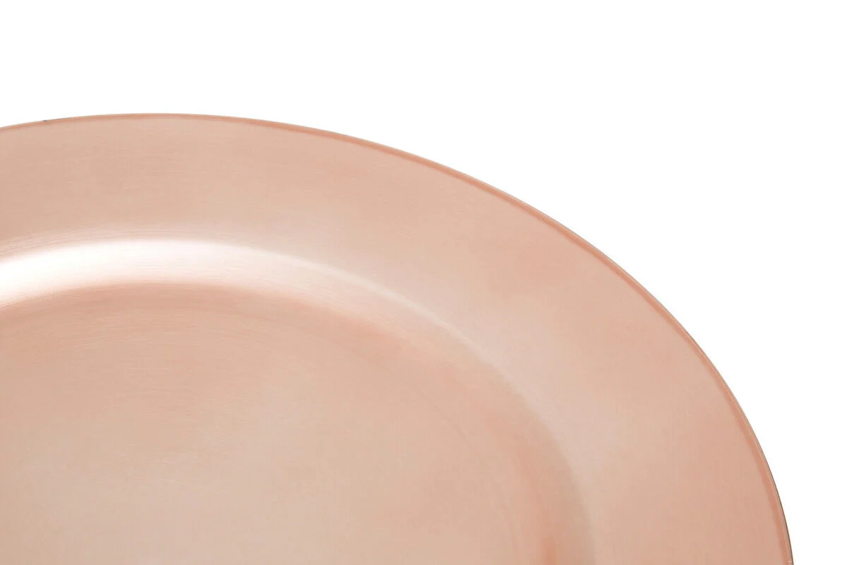 Set of Four 33cm Dia Rose Gold Flat Style Charger Plates - Image 5