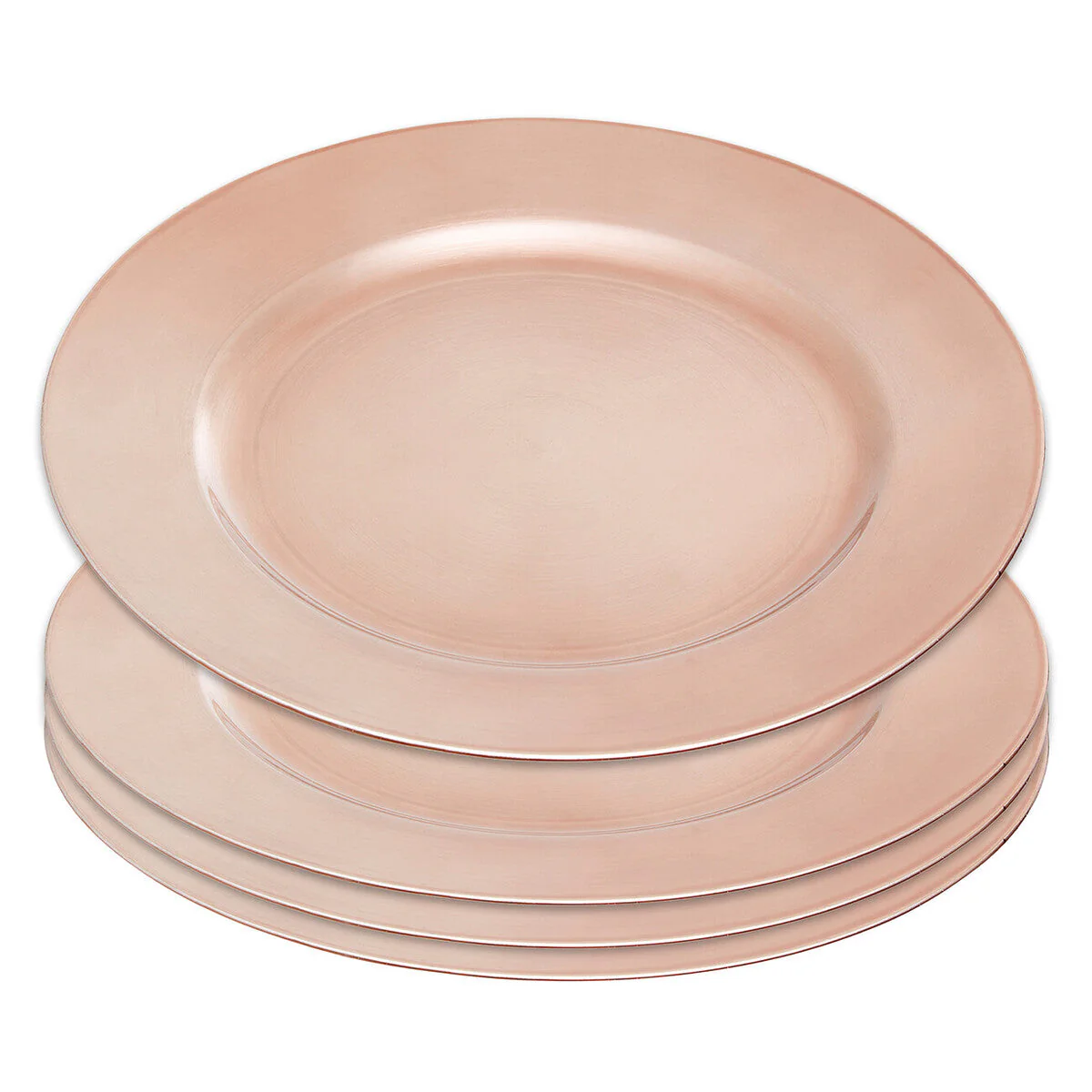 Set of Four 33cm Dia Rose Gold Flat Style Charger Plates - Image 6