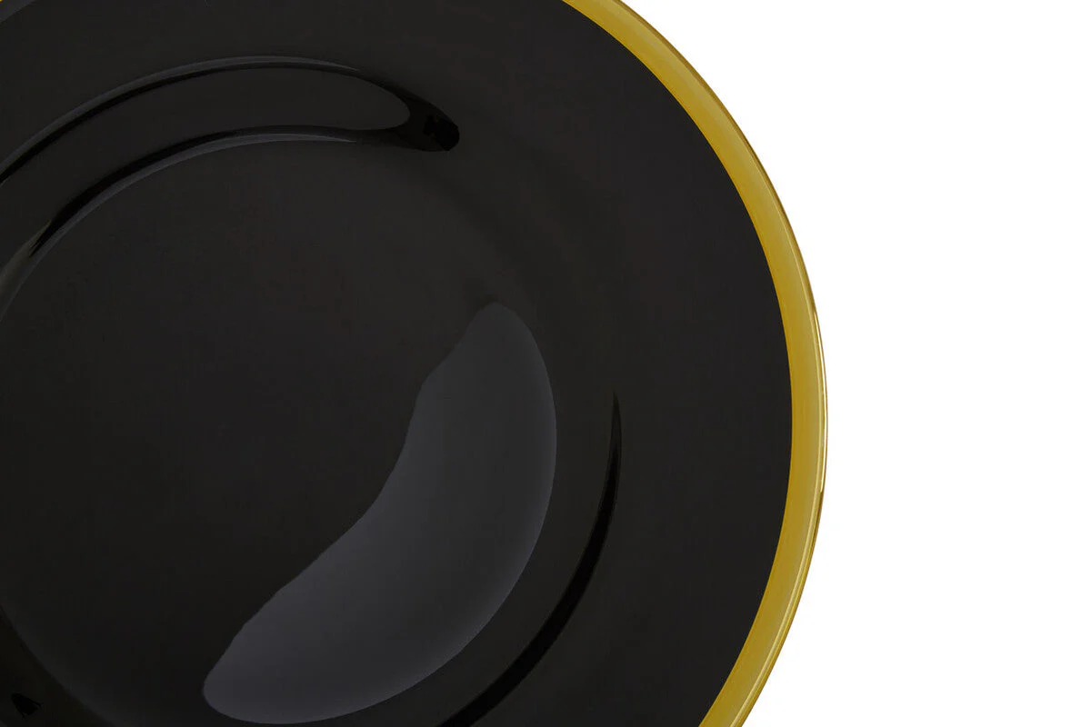 Set of Four Ida 33cm Dia Black Glass Charger Plates - Image 9