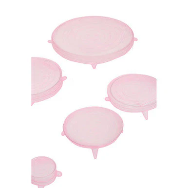 Set Of Six Zing Pink Silicone Lids - Image 5