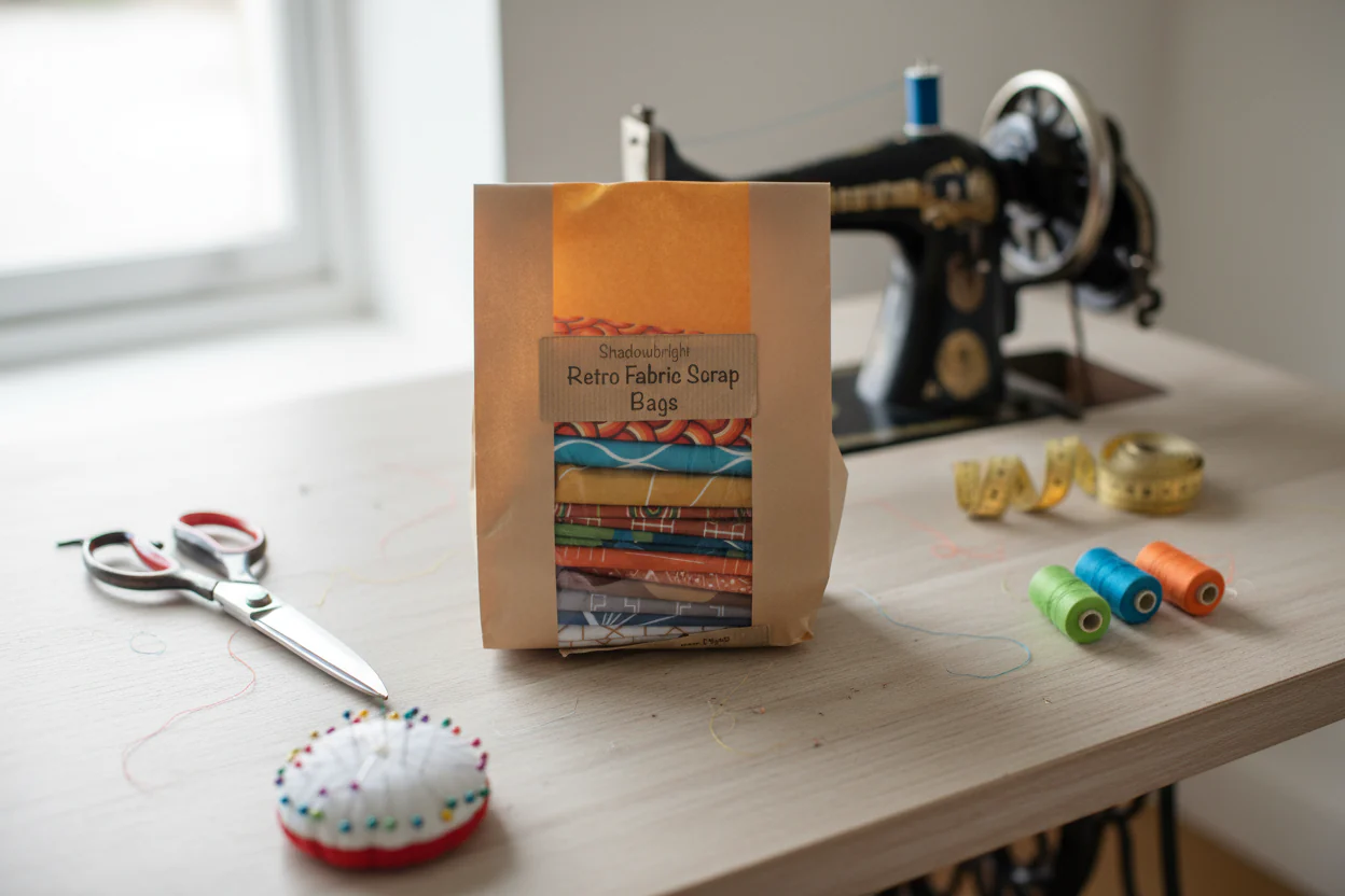 Shadowbright Fabric Scrap Bags – 450g Retro Cotton Drill Offcuts - Image 4