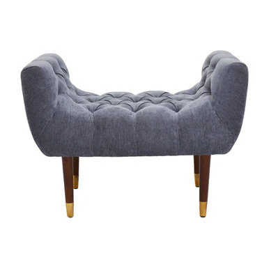 Shay Grey Chenille Stool - Image 2
