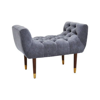 Shay Grey Chenille Stool - Image 4