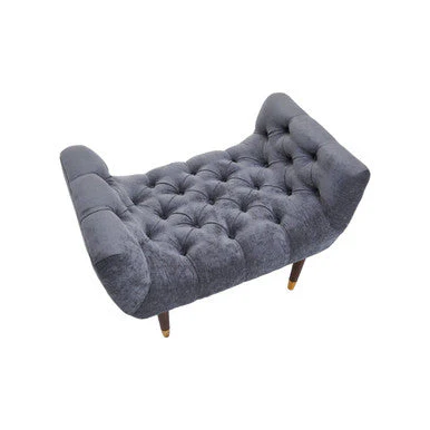 Shay Grey Chenille Stool - Image 5