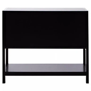 Sherman Black Wood and Rattan Two Door Side Cabinet - Image 6