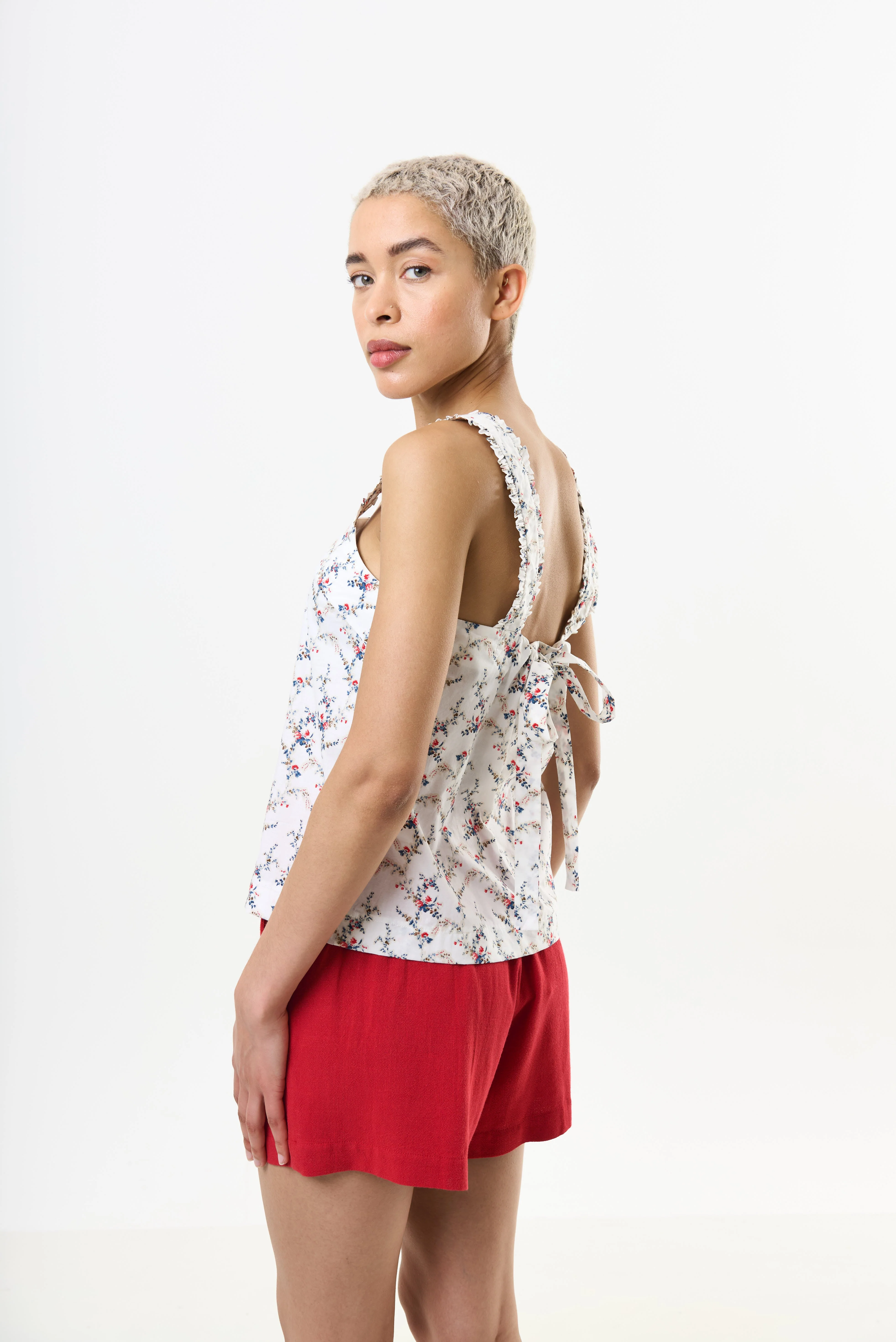 Siena Regency Print Strappy Tie Back Top - Image 2