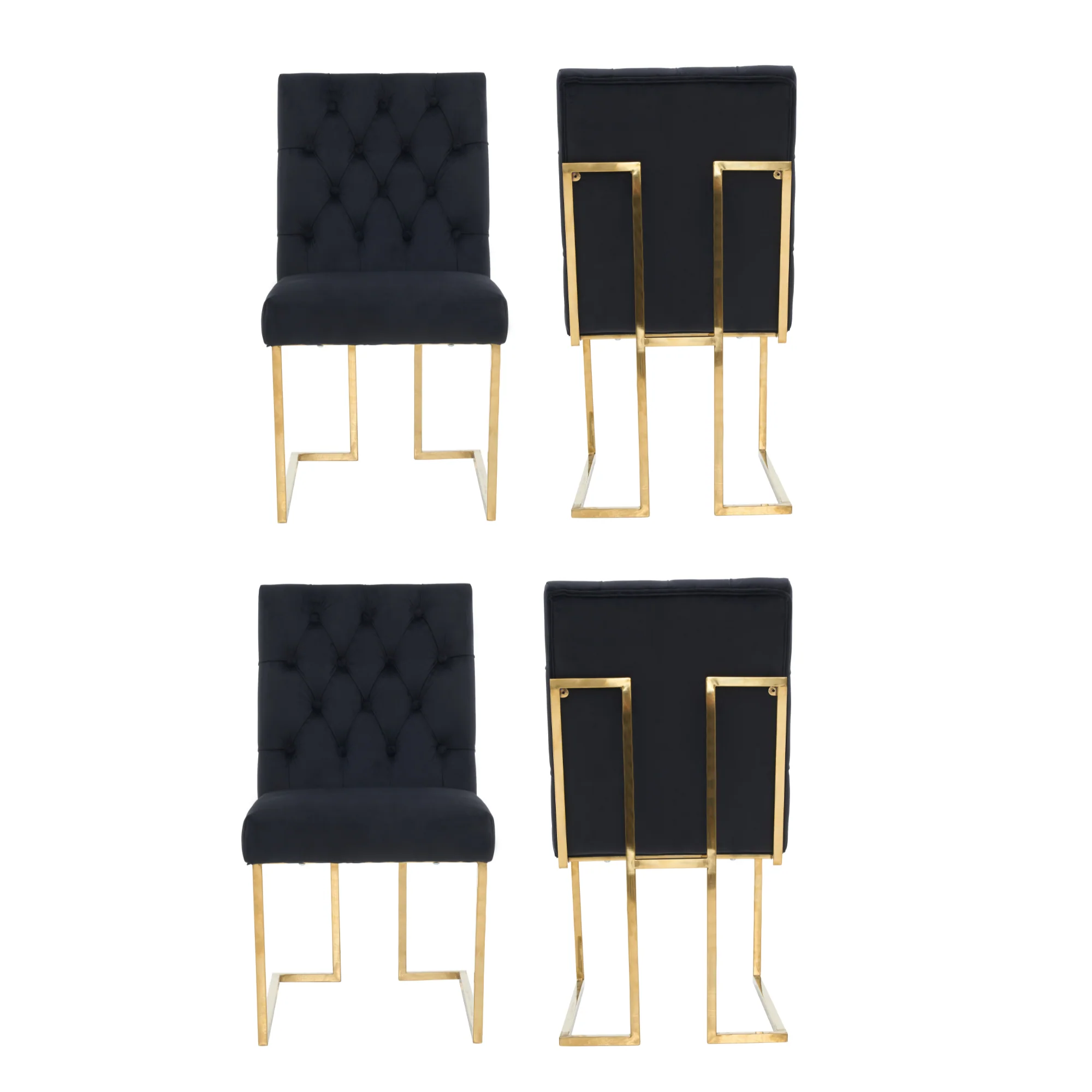 Siena Tufted Velvet Dining Chair – Gold Frame, Modern Luxury Accent - Image 25