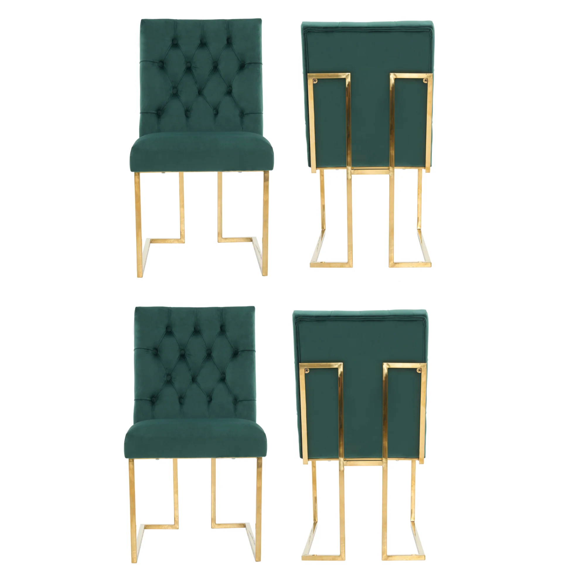 Siena Tufted Velvet Dining Chair – Gold Frame, Modern Luxury Accent - Image 27