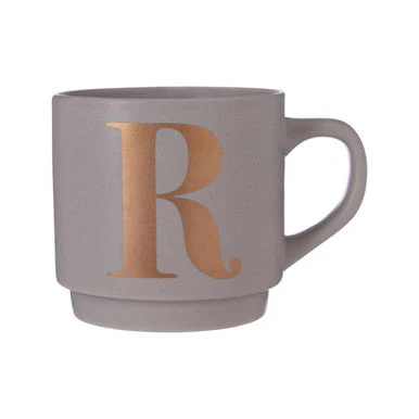 Signet Grey Monogram Mug, R