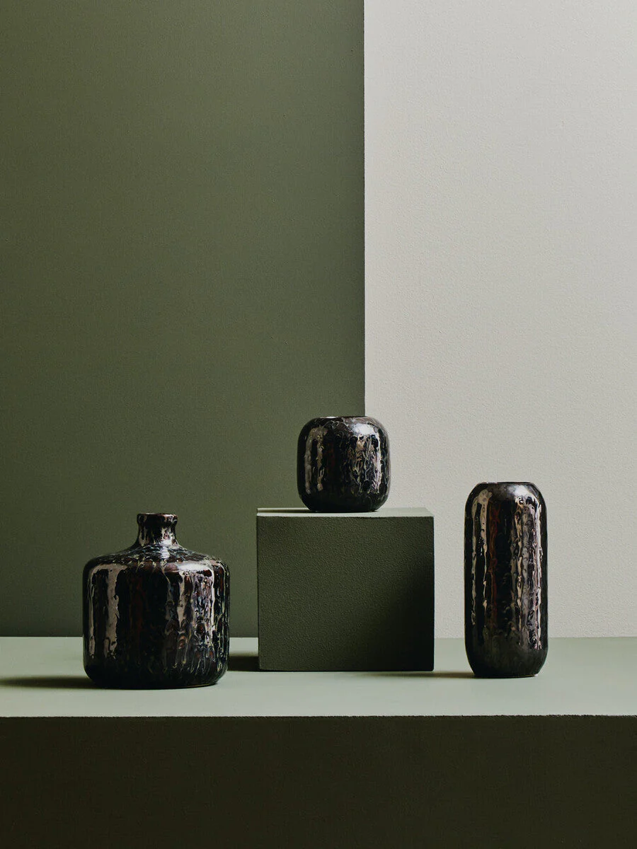 Silas Dark Blue Bottle Vase - Image 4