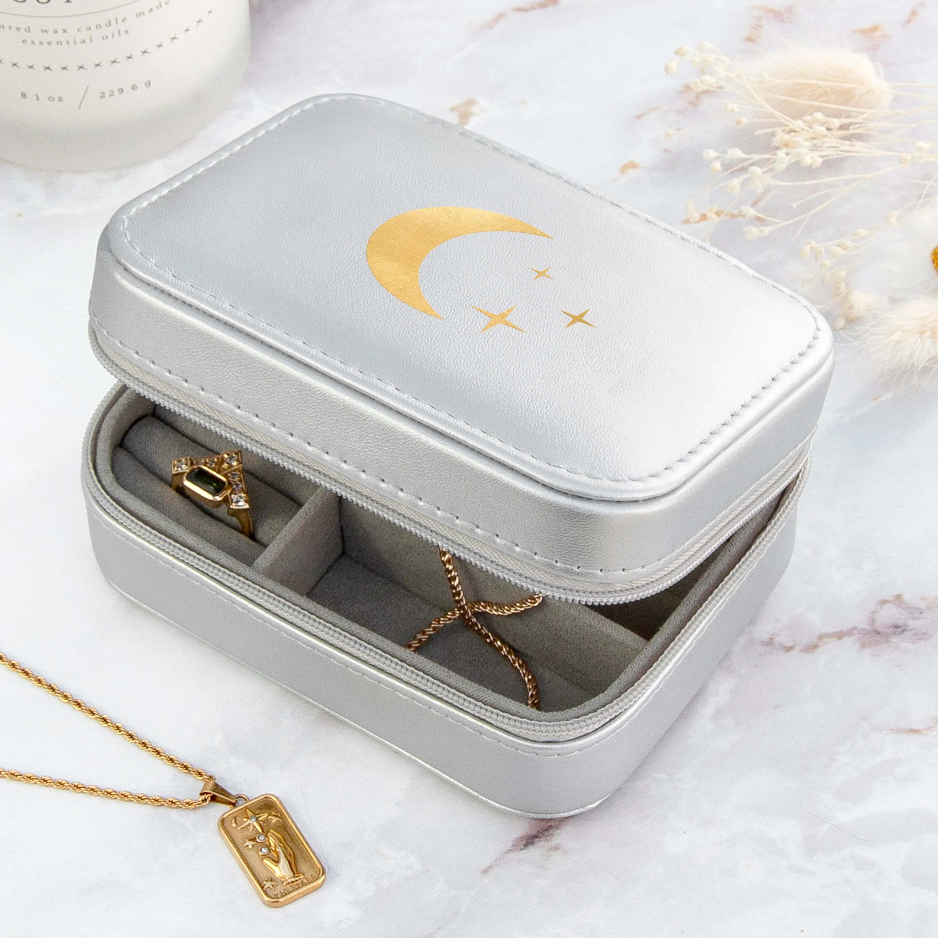 Silver Moon and Stars Jewellery Case - Image 2