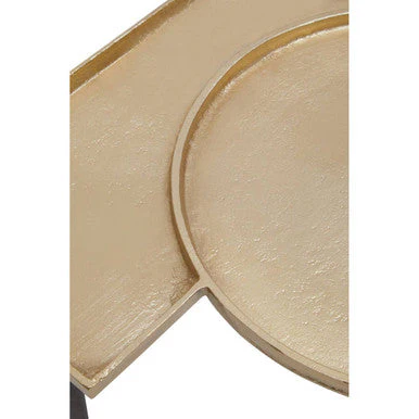 Gold Overlapping Tray Top Side Table with Black Metal Legs, Simbolo - Image 5