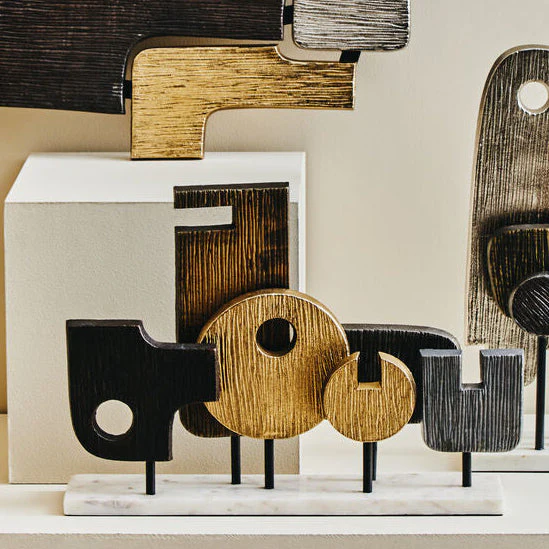 Simbolo Large Assorted Colour Metal Sculpture On Marble Base