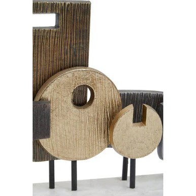 Simbolo Large Assorted Colour Metal Sculpture On Marble Base - Image 10