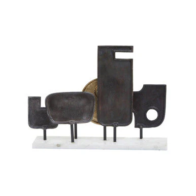 Simbolo Large Assorted Colour Metal Sculpture On Marble Base - Image 7