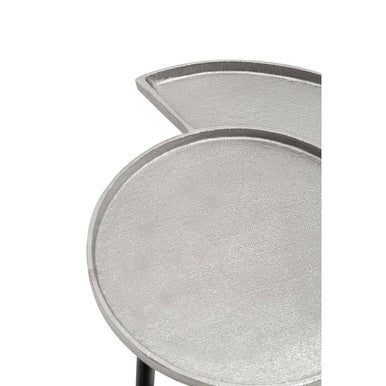 Silver Overlapping Tray Top Side Table with Black Metal Legs, Simbolo - Image 3