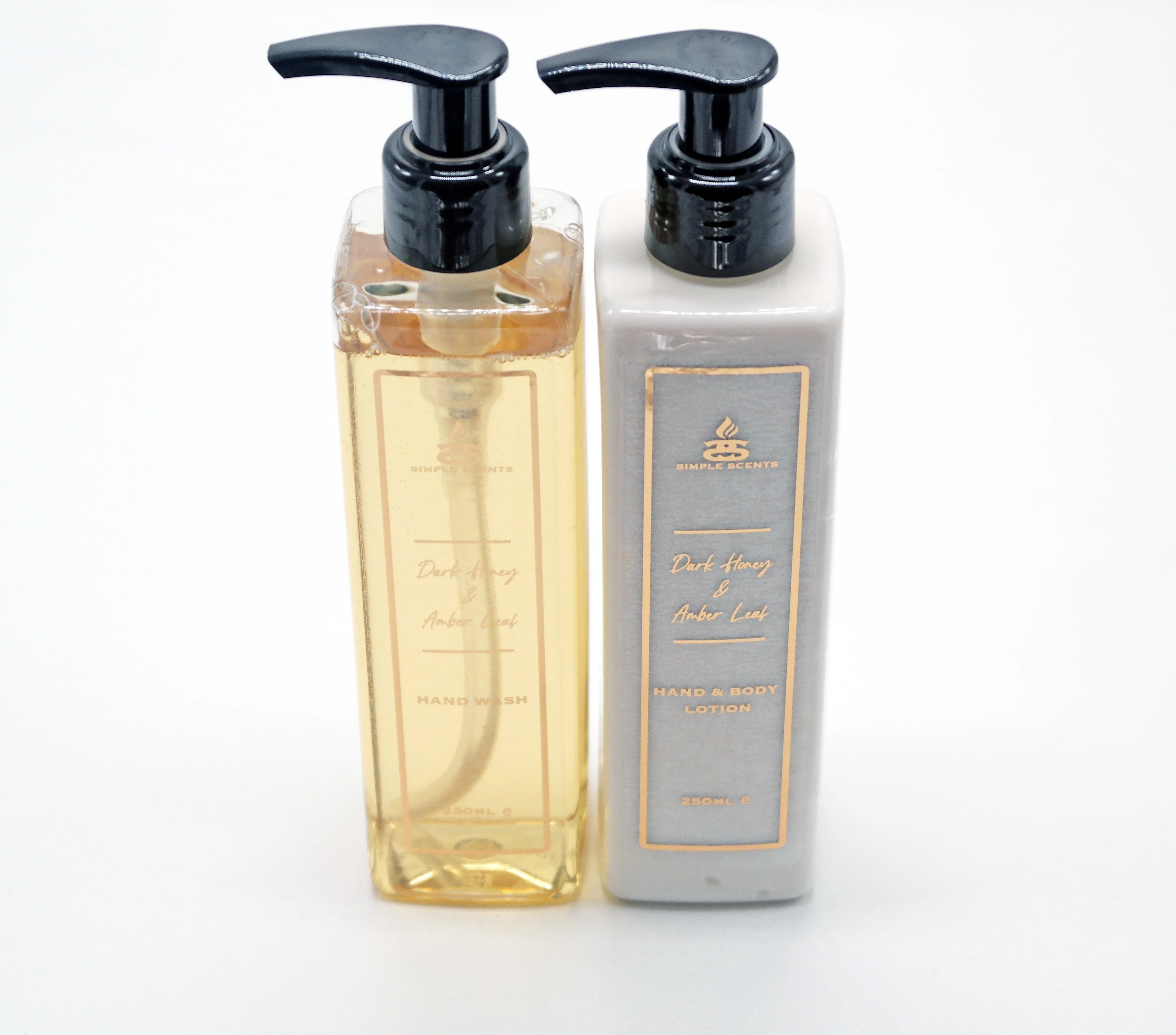 Simple Scents Dark Honey & Amber Leaf Hand Wash & Lotion Set 250ml - Image 3