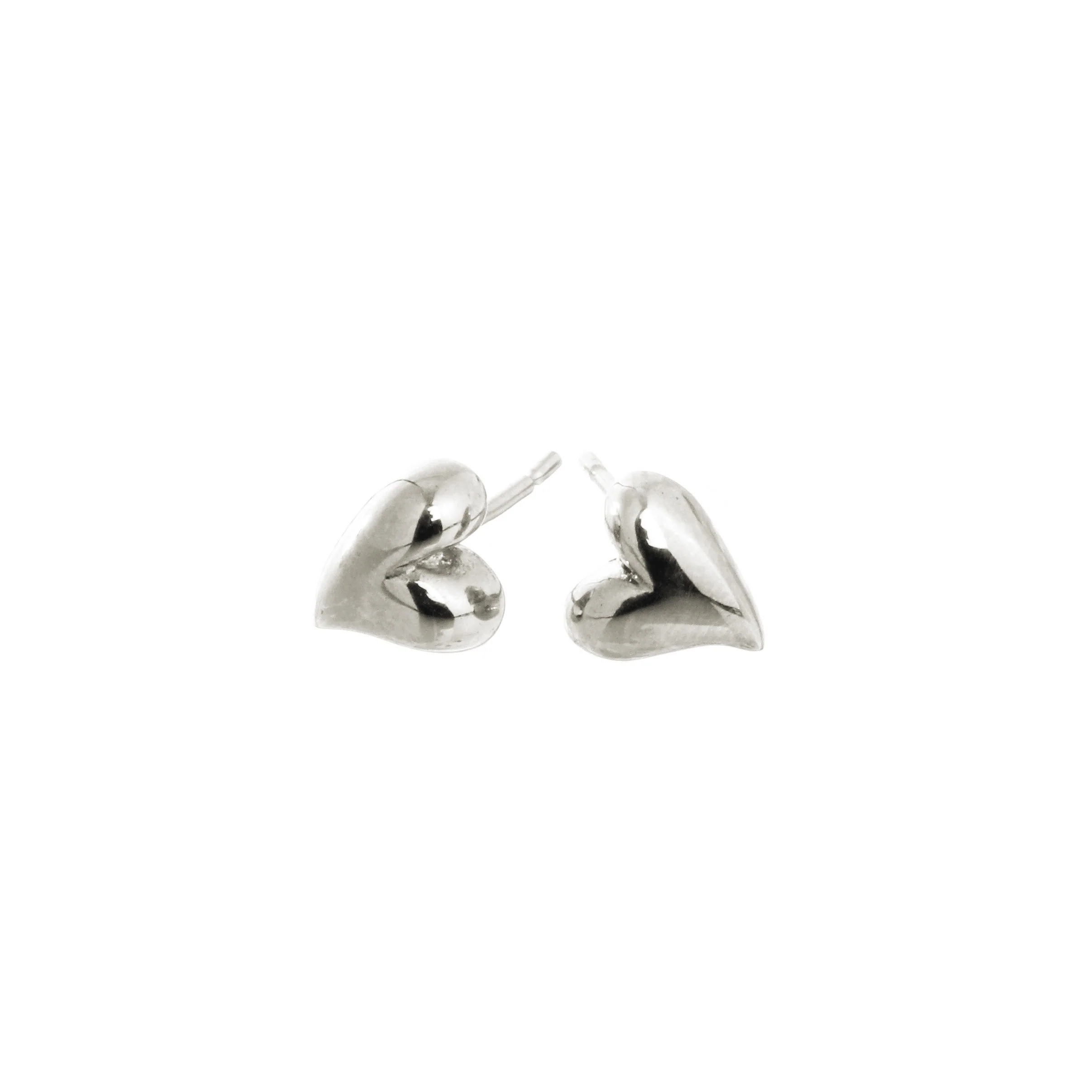 Simply Heart Silver Stud Earrings - Image 5