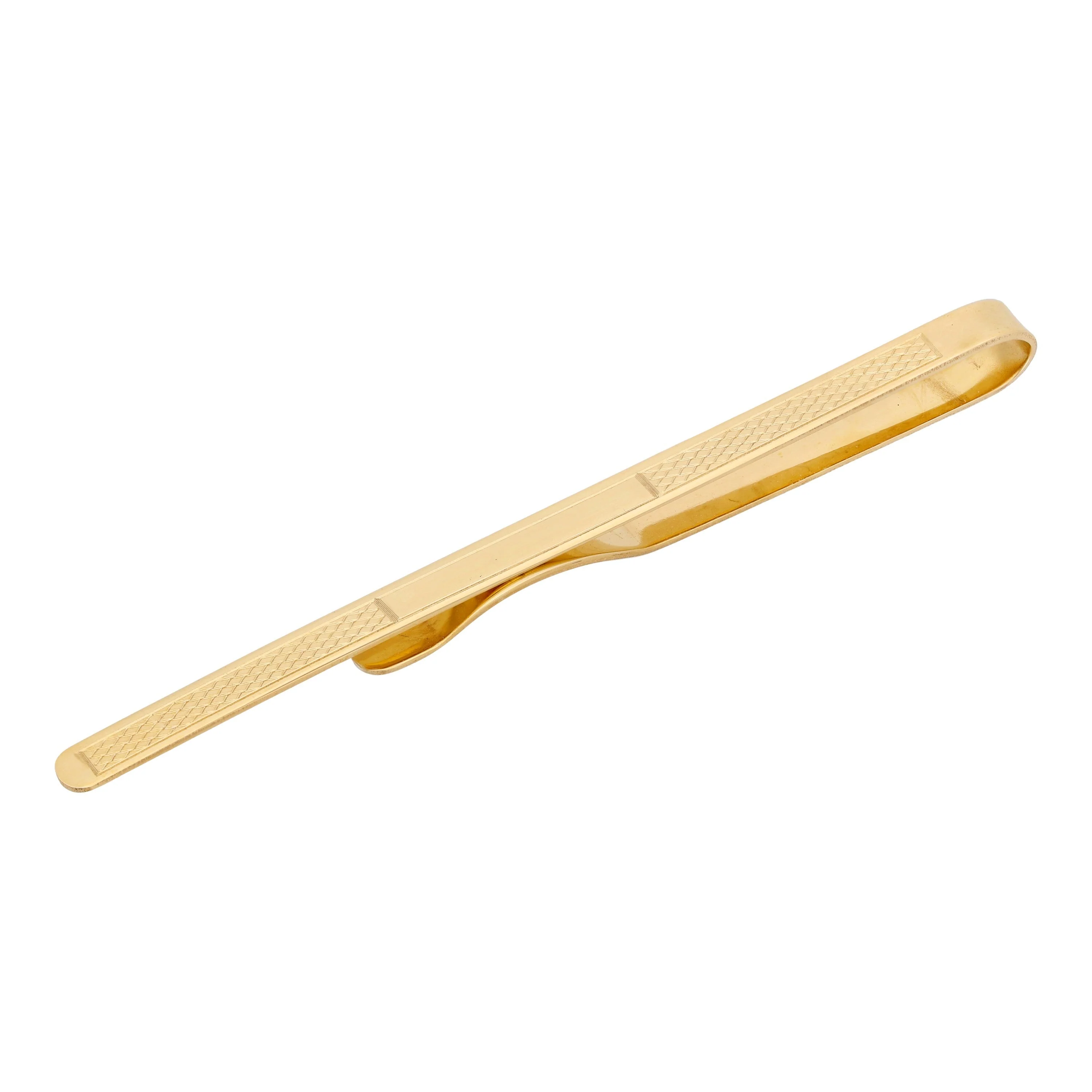 Slim 9ct Gold Engine Turned Tie Slide - Image 2