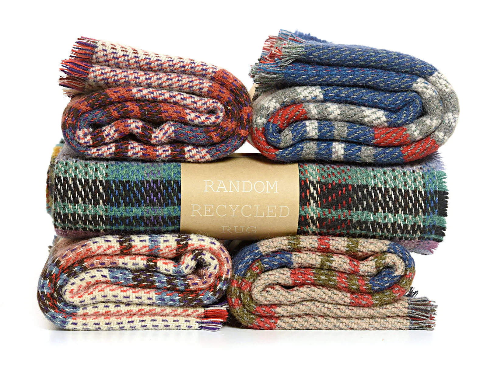 Small Checked Random Recycled Wool Blanket - Image 13