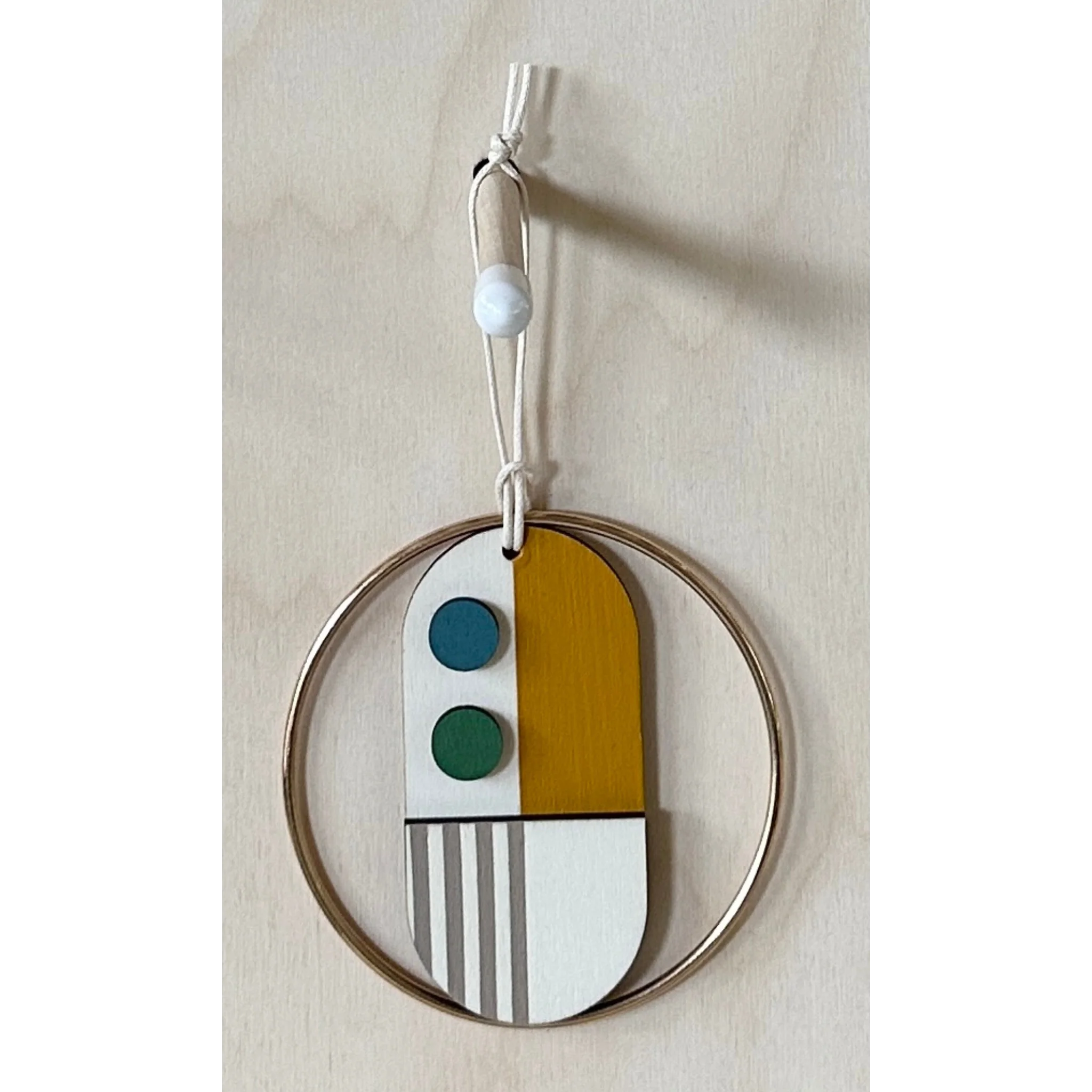 Small Geometric Wall Hanging - Mini Mid-Century Wall Art - Little Wooden Decoration - Contemporary Wall Decor - Image 9