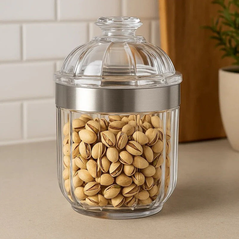 Guan Small Silver Acrylic Storage Jar - Image 3