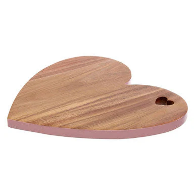 Socorro Acacia Heart Chopping And Serving Board With Pink Edge - Image 2
