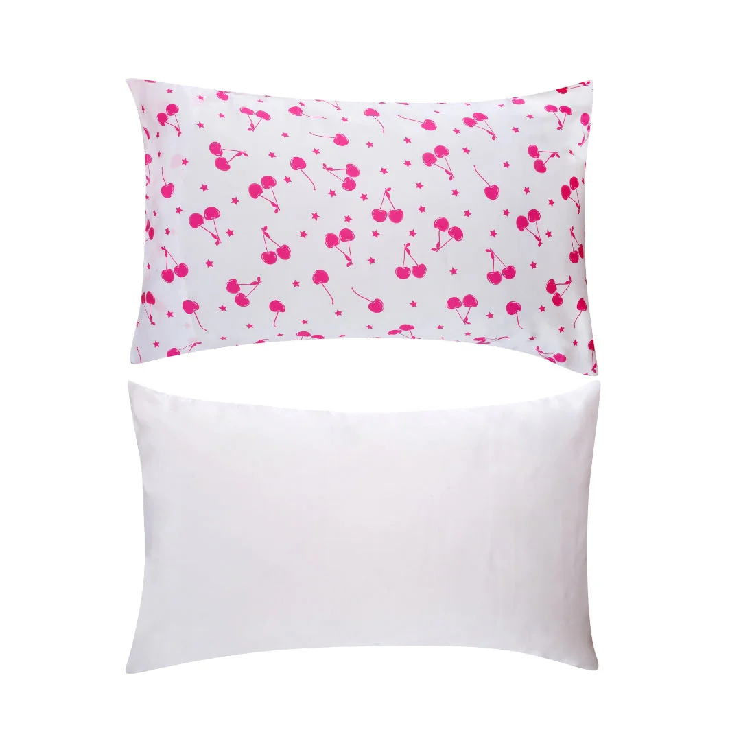 Soft Satin Pillowcase Set, Starlit Cherry