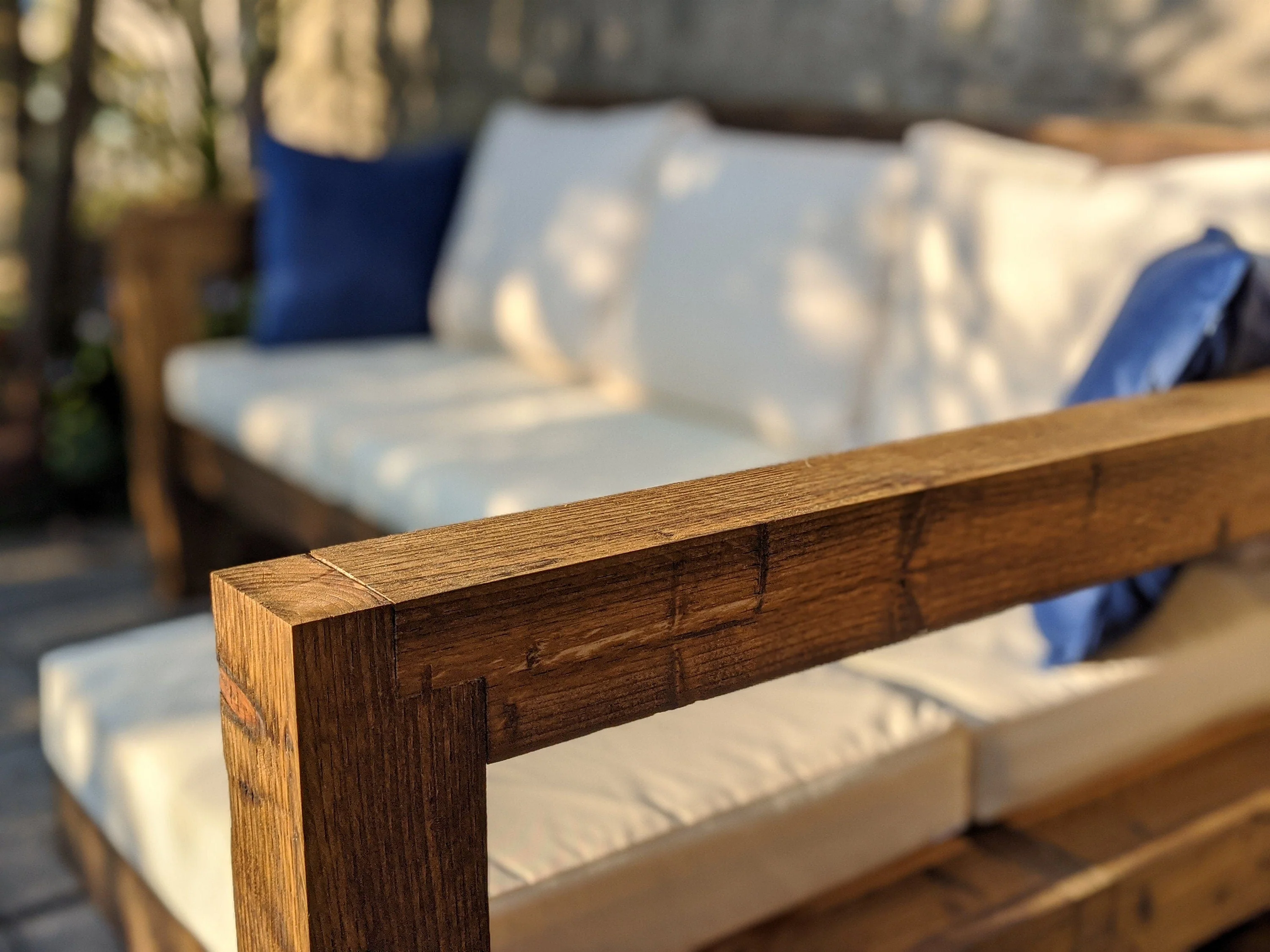 Solid Wood Garden Sofa 3 seat with foot rest - Image 5