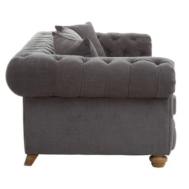3 Seater Grey Fabric Sofa, Spencer - Image 4