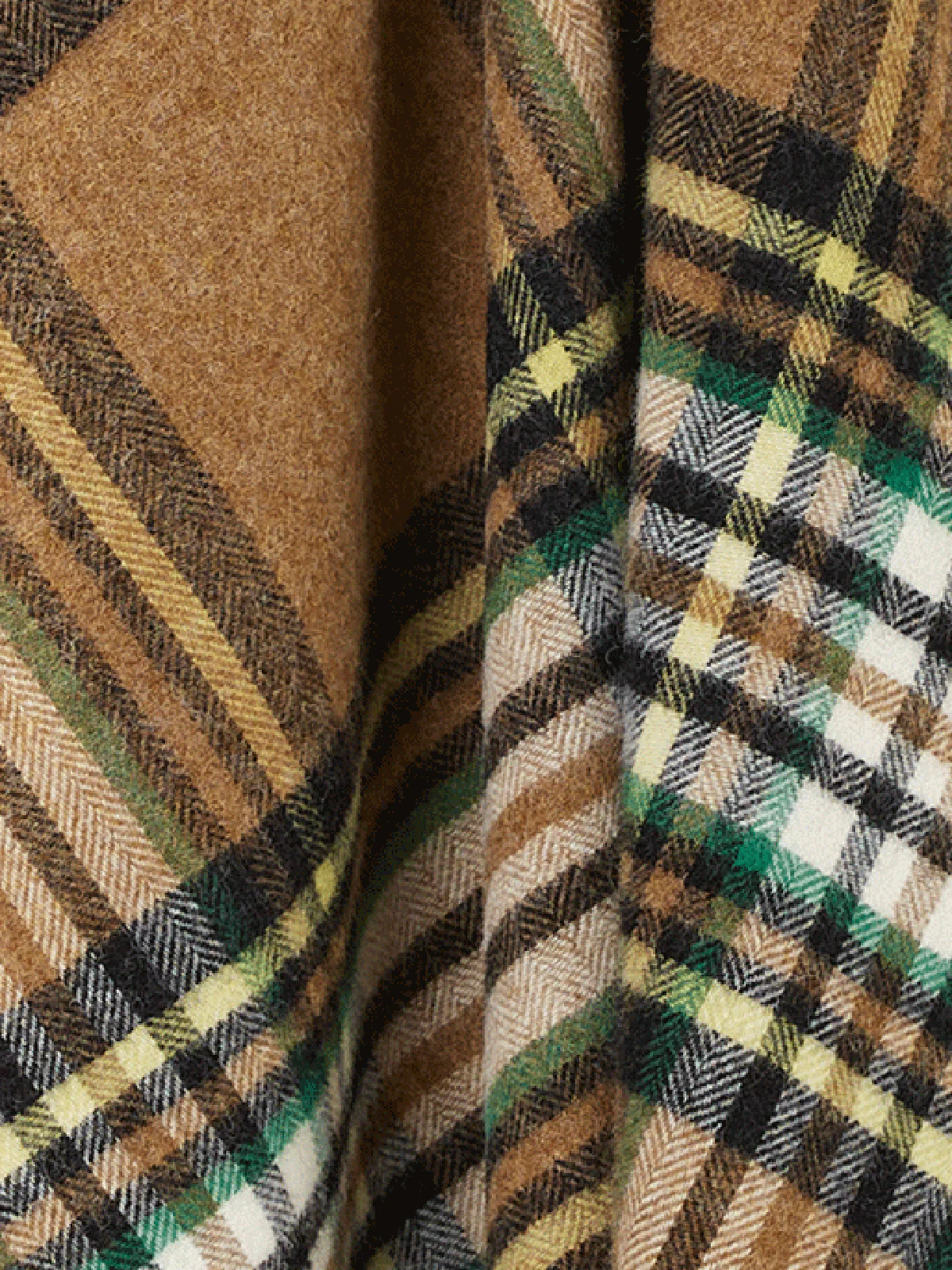 St Ives Check Pure New Wool Throw - Camel - Image 3