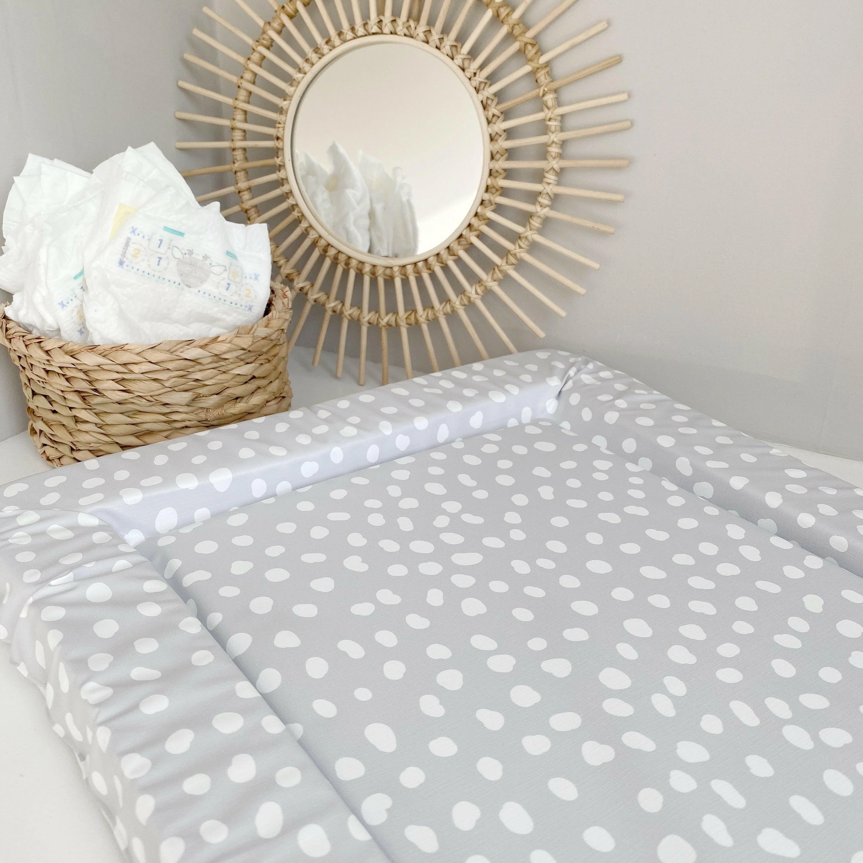 Standard Changing Mat - Grey Spots Print - Image 3