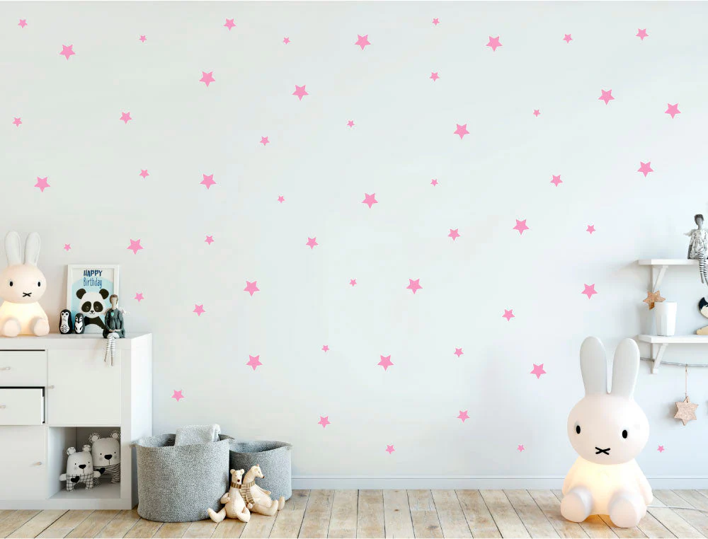 Star Wall Stickers (68 Stars in 4 Sizes) - Kids Nursery Star Decals - Image 9