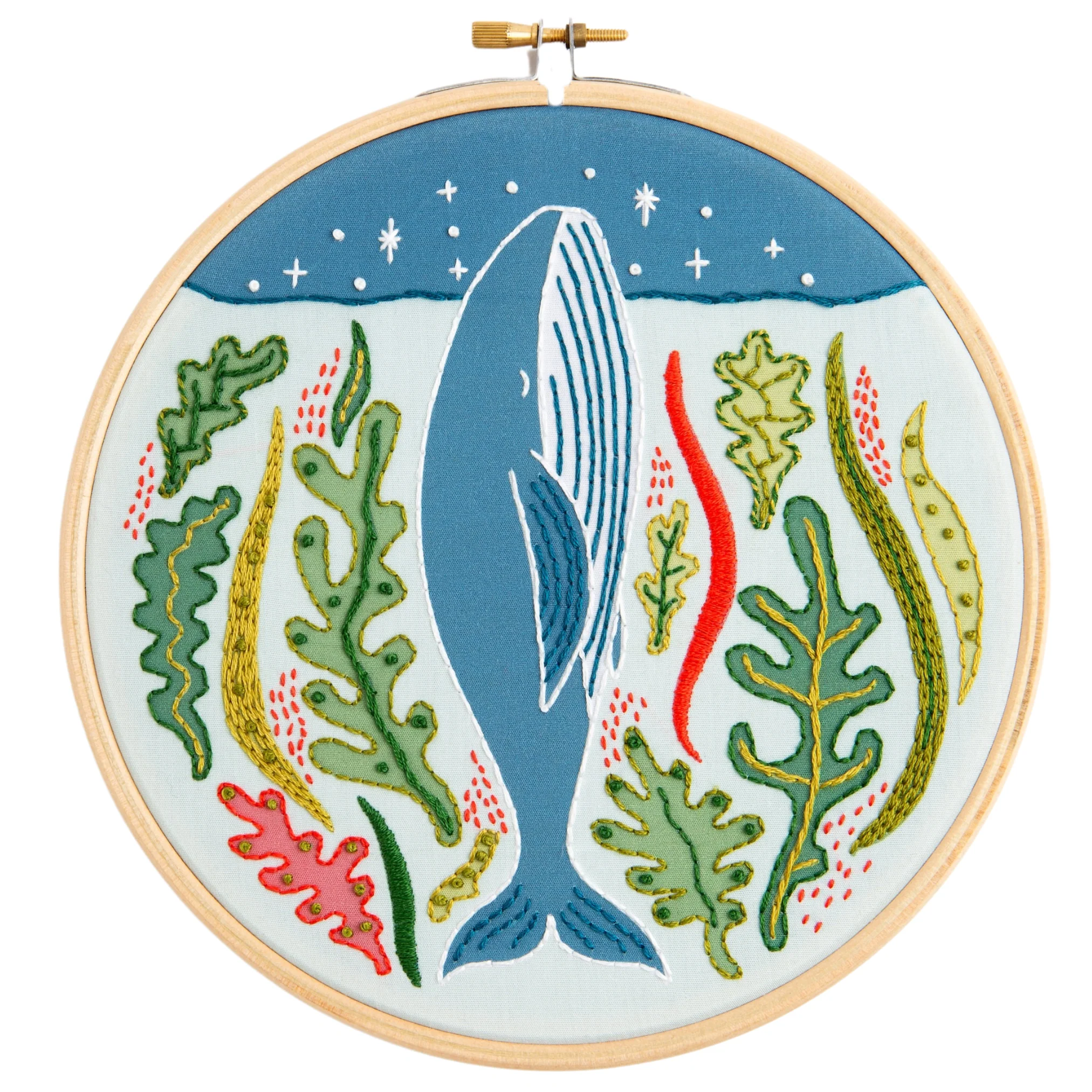 'Stargazing Whale' Ocean Embroidery Kit for Beginners - Image 8