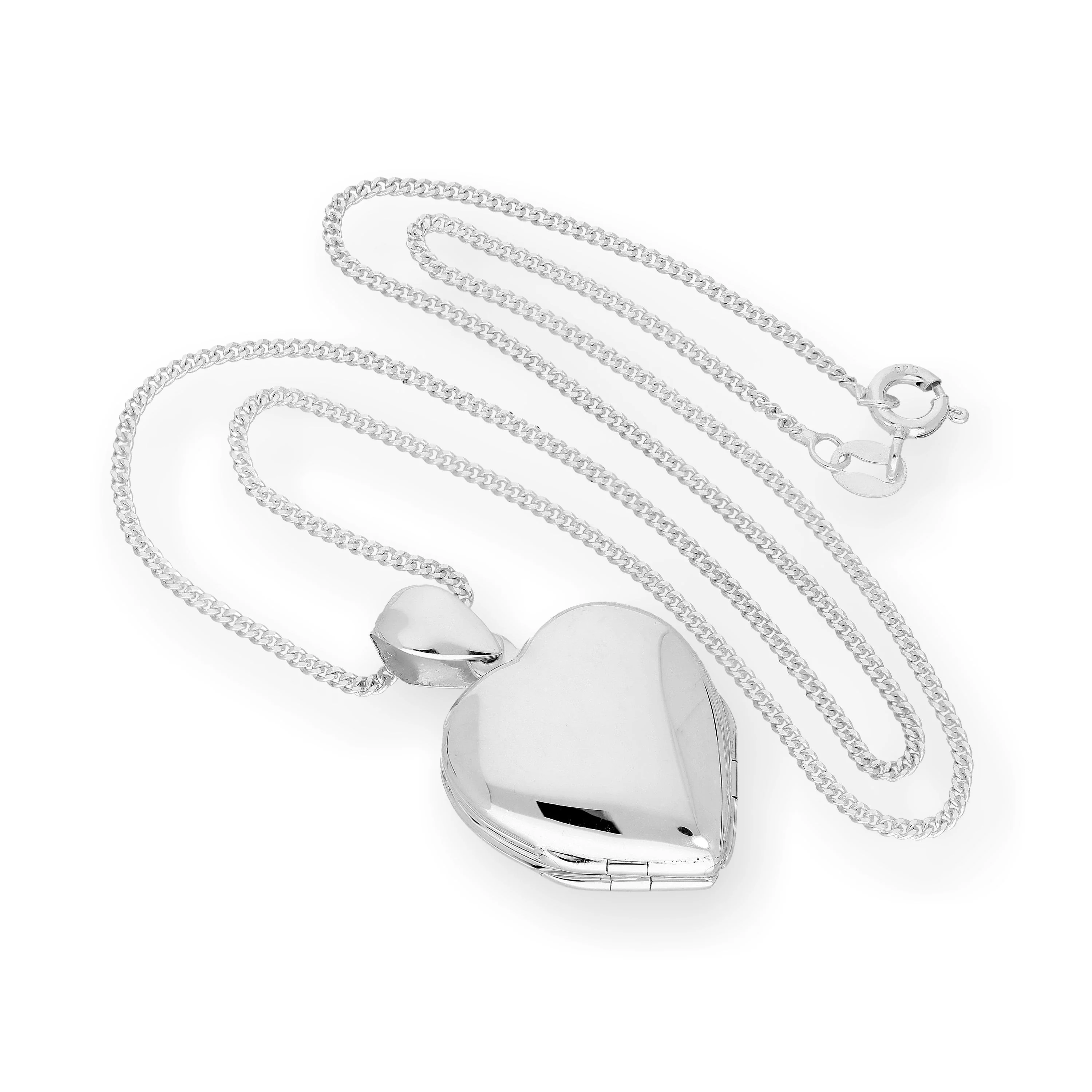 Sterling Silver 4 Photo Engravable Heart Family Locket on Chain 16 - 24 Inches - Image 3