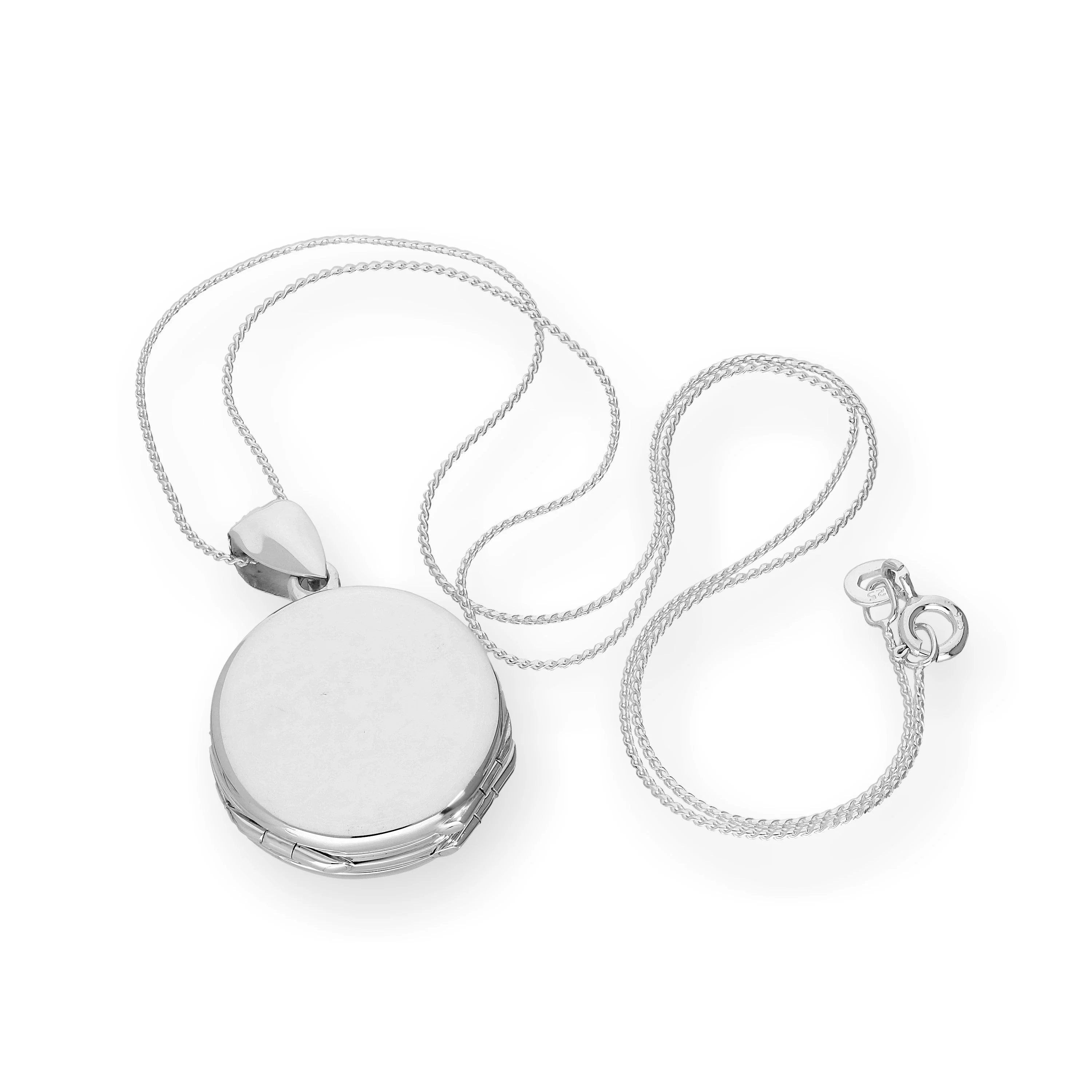 Sterling Silver 4 Photo Engravable Round Family Locket on Chain 16 - 22 Inches - Image 2