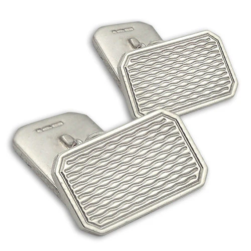 Sterling Silver Engine Turned Cufflinks - Image 3