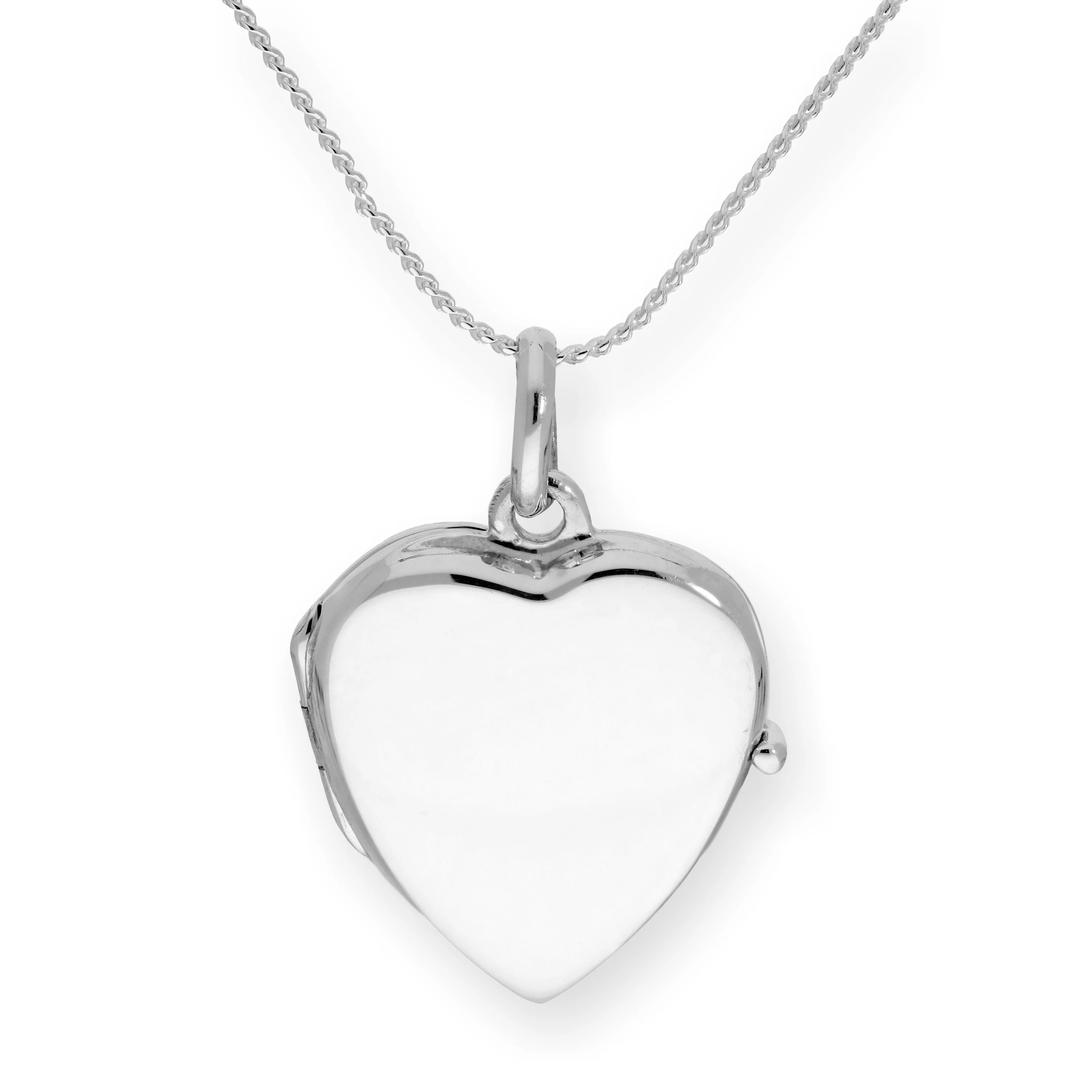 Sterling Silver Engravable Heart Locket on Chain 16 - 22 Inches - Image 2