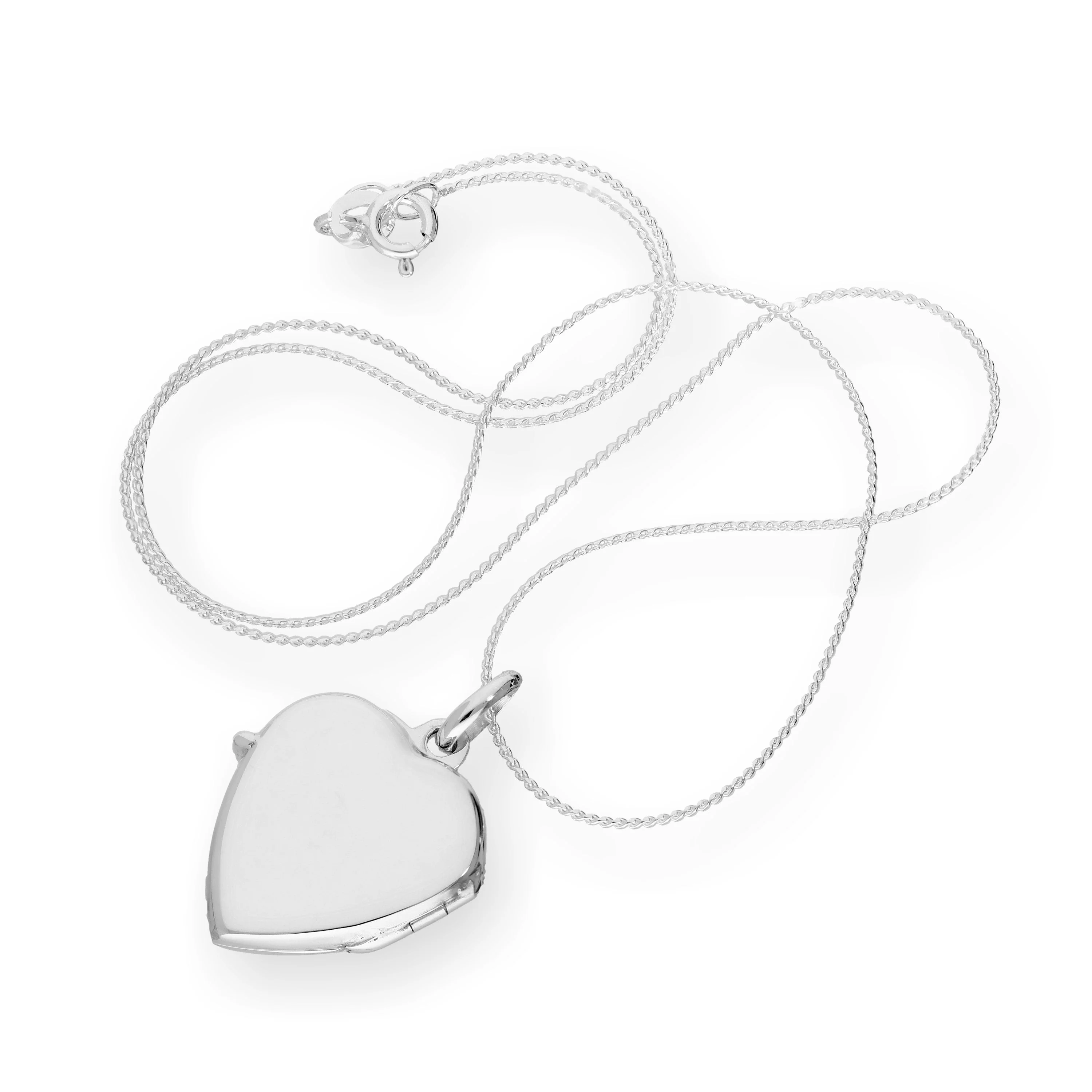 Sterling Silver Engravable Heart Locket on Chain 16 - 22 Inches - Image 3