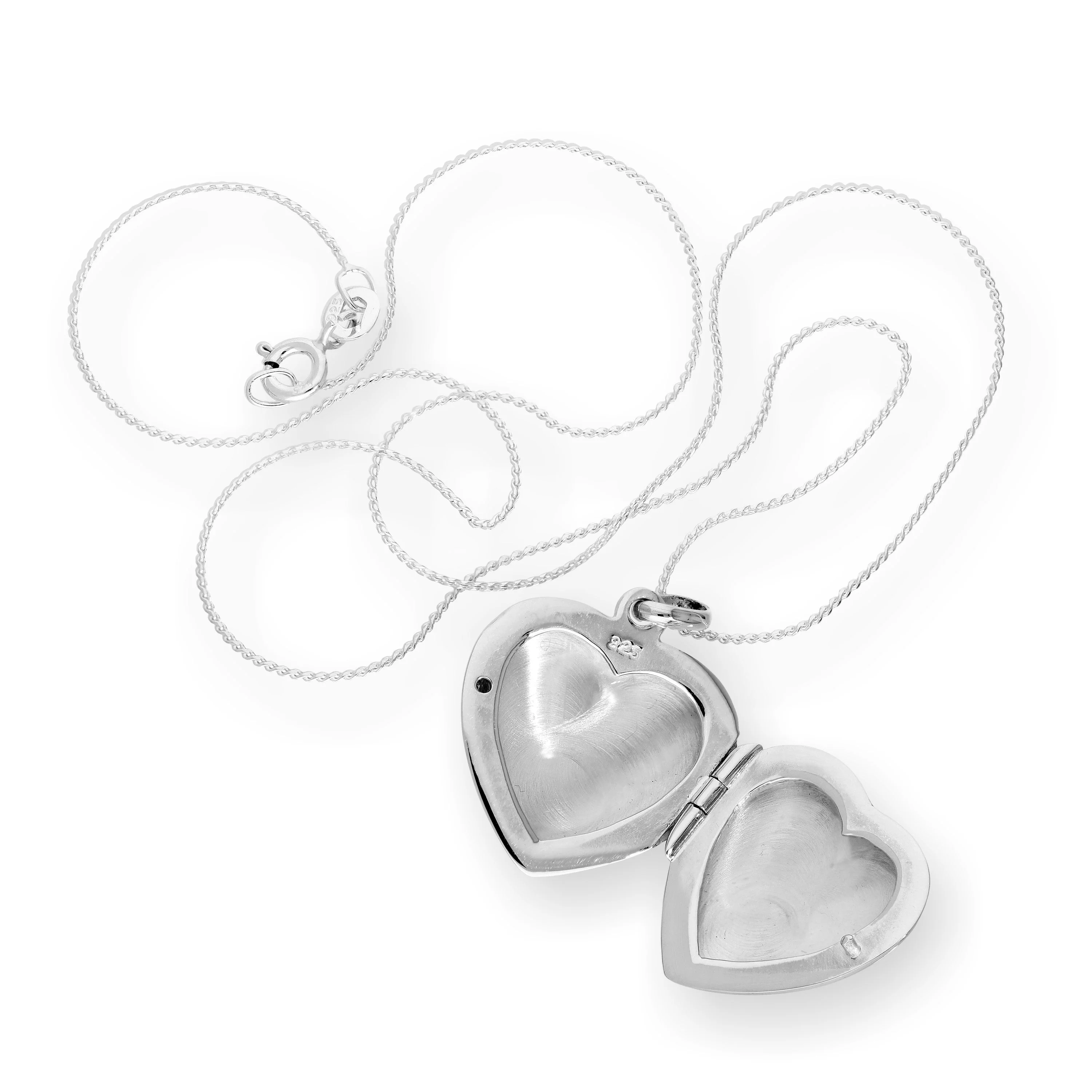 Sterling Silver Engravable Heart Locket on Chain 16 - 22 Inches - Image 3