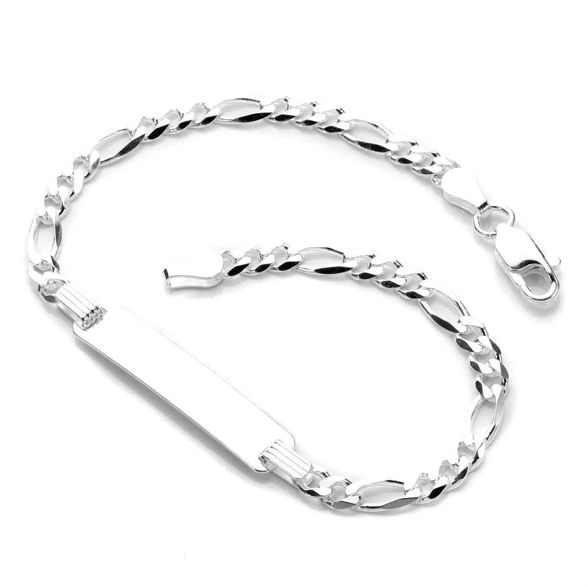 Sterling Silver Figaro ID Identity Bracelet Adult & Child - Image 4